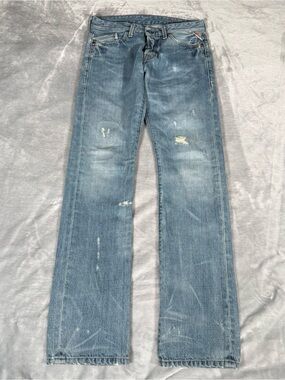 Replay Waitom Jeans Mens 28x32 Skinny Fit Low Rise Distressed Button Fly